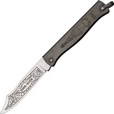 Douk-Douk Folder Black 3 1/8" Carbon Steel Knife