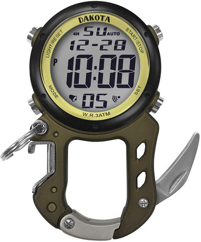 Dakota Zip Clip Digital Watch in Green