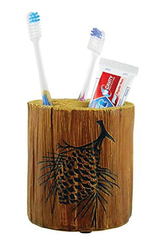 Wilcor Log/Pinecone Toothbrush Holder